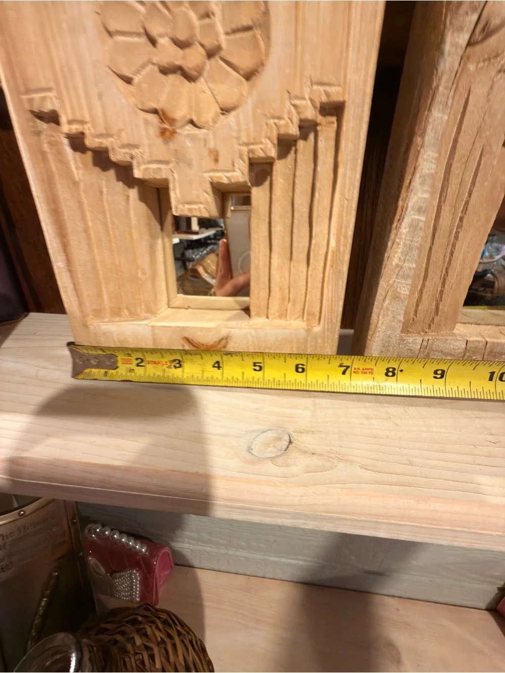 Hand-Carved Natural Wood Framed mirrors, created for inspiration of Architecture